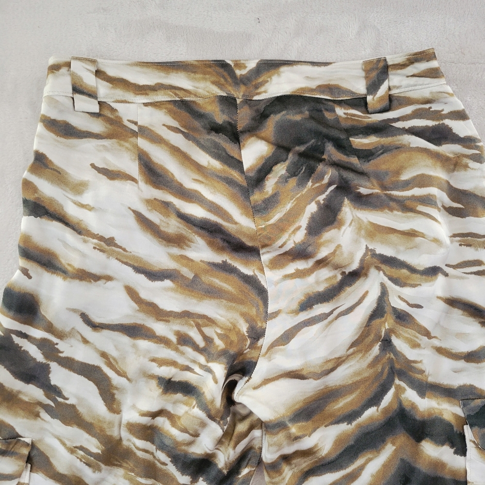 Diega Patrelo Silky Tiger Print Camo Cargo Pants XS - Picture 12 of 13